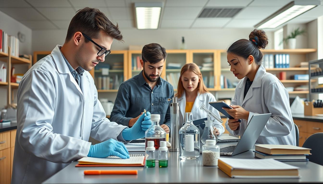 Students collaborating in study space